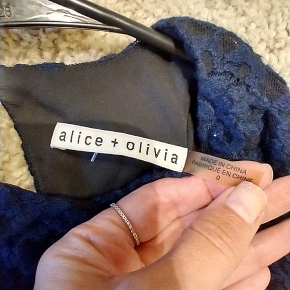 Alice + Olivia Navy Lace Maxi Dress - Picture 11 of 15